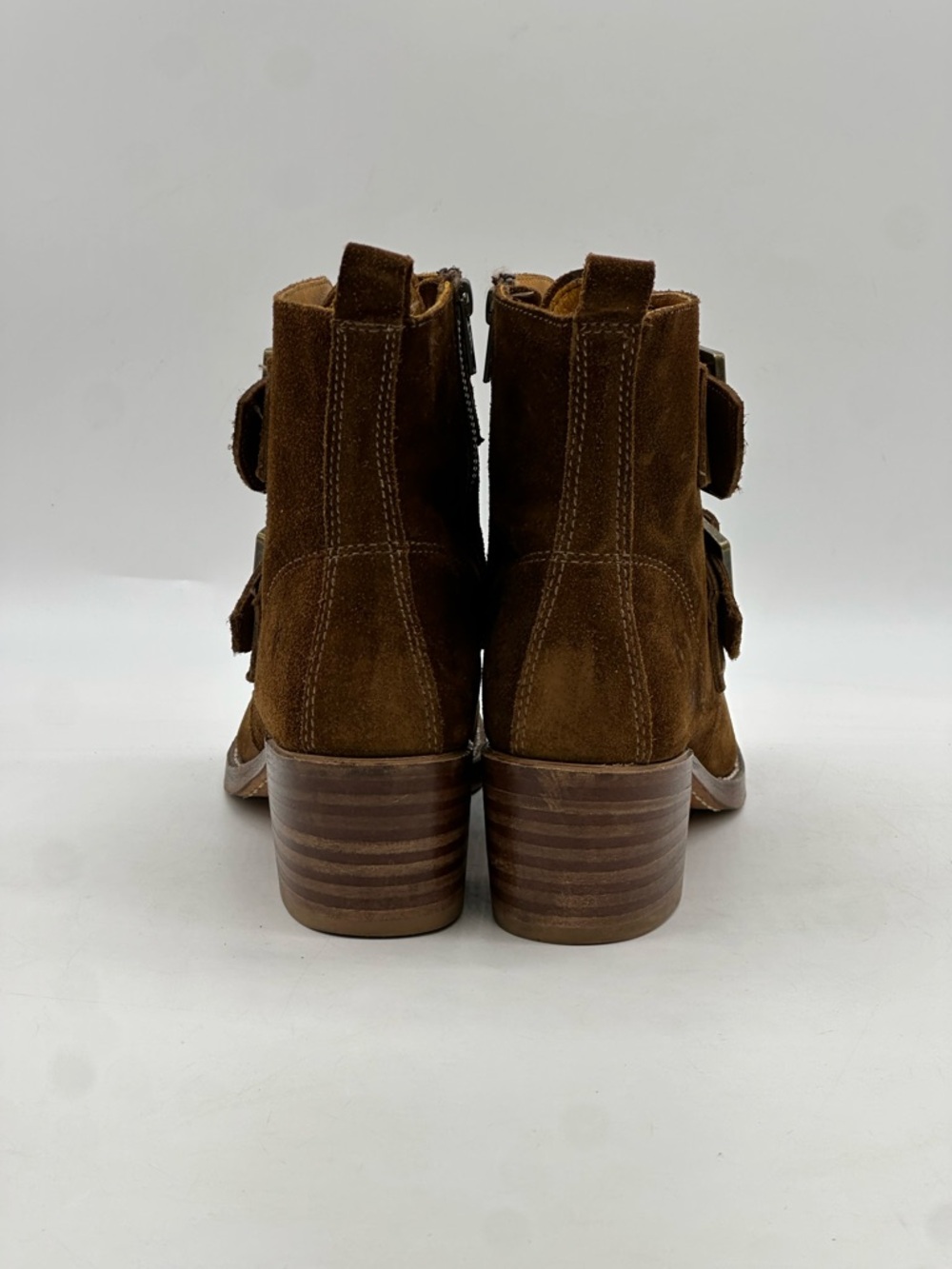 Frye Sabrina Double Buckle Ankle Boots. Size 8.5 - Picture 6 of 10